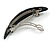 Brown/ Black Feather Motif Acrylic Oval Barrette/ Hair Clip - 95mm Long - view 5