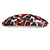 Red/ Black Feather Motif Acrylic Oval Barrette/ Hair Clip - 95mm Long - view 8