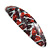 Red/ Black Feather Motif Acrylic Oval Barrette/ Hair Clip - 95mm Long - view 9