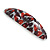 Red/ Black Feather Motif Acrylic Oval Barrette/ Hair Clip - 95mm Long - view 10
