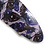 Purple/ Black Feather Motif Acrylic Oval Barrette/ Hair Clip - 95mm Long - view 4