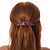 Pink/ Black Feather Motif Acrylic Oval Barrette/ Hair Clip - 95mm Long - view 2