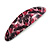 Pink/ Black Feather Motif Acrylic Oval Barrette/ Hair Clip - 95mm Long - view 8