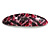 Pink/ Black Feather Motif Acrylic Oval Barrette/ Hair Clip - 95mm Long - view 9