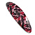 Pink/ Black Feather Motif Acrylic Oval Barrette/ Hair Clip - 95mm Long - view 10