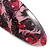 Pink/ Black Feather Motif Acrylic Oval Barrette/ Hair Clip - 95mm Long - view 4