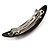 Pink/ Black Feather Motif Acrylic Oval Barrette/ Hair Clip - 95mm Long - view 5