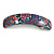 Black/ Pink/ White/ Blue Abstract Print Acrylic Square Barrette/ Hair Clip - 90mm Long - view 7