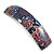 Black/ Pink/ White/ Blue Abstract Print Acrylic Square Barrette/ Hair Clip - 90mm Long - view 9