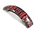 Black/ Green/ Red/ White Abstract Print Acrylic Square Barrette/ Hair Clip - 90mm Long - view 8