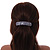 Black/ White Abstract Print Acrylic Square Barrette/ Hair Clip - 95mm Long - view 2