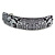 Black/ White Abstract Print Acrylic Square Barrette/ Hair Clip - 95mm Long - view 8