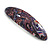 Purple/ Blue/ Pink/ Black Abstract Print Acrylic Oval Barrette/ Hair Clip - 95mm Long - view 7