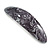 Black/ Grey/ White Abstract Print Acrylic Oval Barrette/ Hair Clip - 95mm Long - view 7