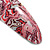 Pink/ White Abstract Print Acrylic Oval Barrette/ Hair Clip - 95mm Long - view 4