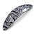 Black/ White Abstract Print  Acrylic Oval Barrette/ Hair Clip - 95mm Long - view 6