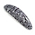 Black/ White Abstract Print  Acrylic Oval Barrette/ Hair Clip - 95mm Long - view 8