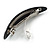 Black/ White Abstract Print  Acrylic Oval Barrette/ Hair Clip - 95mm Long - view 5
