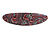 Black/ Red/ Green Abstract Print Acrylic Oval Barrette/ Hair Clip - 95mm Long - view 7