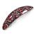 Black/ Red/ Green Abstract Print Acrylic Oval Barrette/ Hair Clip - 95mm Long - view 8