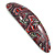 Black/ Red/ Green Abstract Print Acrylic Oval Barrette/ Hair Clip - 95mm Long - view 9