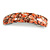 Romantic Floral Acrylic Square Barrette/ Hair Clip in Orange/ Brown - 90mm Long - view 8