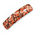 Romantic Floral Acrylic Square Barrette/ Hair Clip in Orange/ Brown - 90mm Long