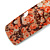 Romantic Floral Acrylic Square Barrette/ Hair Clip in Orange/ Brown - 90mm Long - view 4