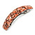 Romantic Floral Acrylic Square Barrette/ Hair Clip in Orange/ Brown - 90mm Long - view 9