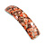 Romantic Floral Acrylic Square Barrette/ Hair Clip in Orange/ Brown - 90mm Long - view 7