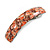 Romantic Floral Acrylic Square Barrette/ Hair Clip in Orange/ Brown - 90mm Long - view 10