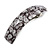 Romantic Floral Acrylic Square Barrette/ Hair Clip in Black/ White - 90mm Long - view 8