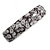 Romantic Floral Acrylic Square Barrette/ Hair Clip in Black/ White - 90mm Long - view 9