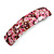 Romantic Floral Acrylic Square Barrette/ Hair Clip in Pink/ Beige - 90mm Long - view 7
