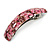 Romantic Floral Acrylic Square Barrette/ Hair Clip in Pink/ Beige - 90mm Long - view 5