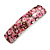 Romantic Floral Acrylic Square Barrette/ Hair Clip in Pink/ Beige - 90mm Long