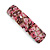 Romantic Floral Acrylic Square Barrette/ Hair Clip in Pink/ Beige - 90mm Long - view 8