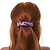 Romantic Floral Acrylic Square Barrette/ Hair Clip in Purple/ Brown - 90mm Long - view 2