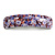 Romantic Floral Acrylic Square Barrette/ Hair Clip in Purple/ Brown - 90mm Long - view 6