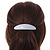 White Acrylic Oval Barrette/ Hair Clip In Silver Tone - 95mm Long - view 3
