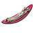 Magenta Acrylic Oval Barrette/ Hair Clip In Silver Tone - 95mm Long - view 9