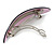 Pastel Pink Acrylic Oval Barrette/ Hair Clip In Silver Tone - 95mm Long - view 4