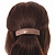 Golden Caramel Сheckered Print with Glitter Acrylic Square Barrette/ Hair Clip In Silver Tone - 90mm Long - view 3