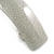 Silvery Grey Сheckered Print with Glitter Acrylic Square Barrette/ Hair Clip In Silver Tone - 90mm Long - view 6
