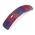 Purple/ Pink Glitter Acrylic Square Barrette/ Hair Clip In Silver Tone - 90mm Long - view 9