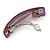Purple/ Pink Glitter Acrylic Square Barrette/ Hair Clip In Silver Tone - 90mm Long - view 6