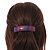 Purple/ Pink Glitter Acrylic Square Barrette/ Hair Clip In Silver Tone - 90mm Long - view 3