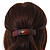 Brown/ Orange/ Golden Glitter Acrylic Square Barrette/ Hair Clip In Silver Tone - 90mm Long - view 4