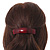Red/ Burgundy Glitter Acrylic Square Barrette/ Hair Clip In Silver Tone - 90mm Long - view 3