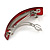 Red/ Burgundy Glitter Acrylic Square Barrette/ Hair Clip In Silver Tone - 90mm Long - view 5